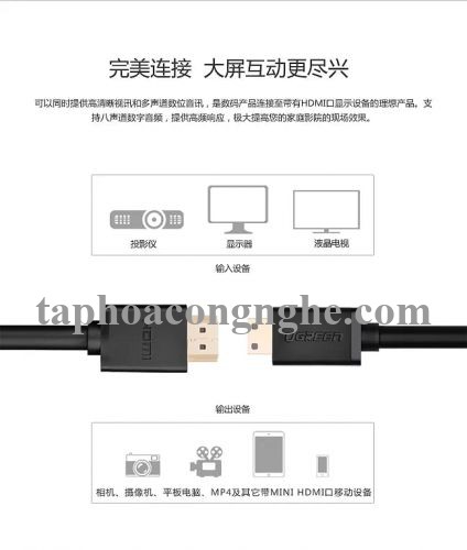 Ugreen 11163 3m cáp mini hdmi ra hdmi đầu mạ vàng 24k 11163 30011163